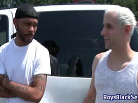 Interracial hardcore bareback gay sex video 07