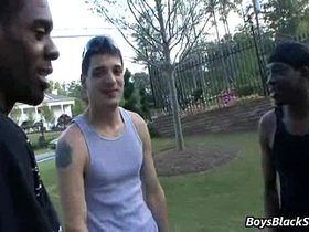 Interracial bareback gay hardcore porn 19