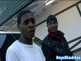 Muscular blacg gay dude fuck white twink with his bbc 22