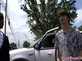 Nasty black dude fuck white boy bareback style 22